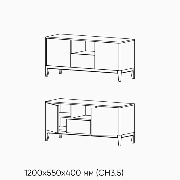 Тумба Fiore 3 - 1200, LDSP 0137 фото