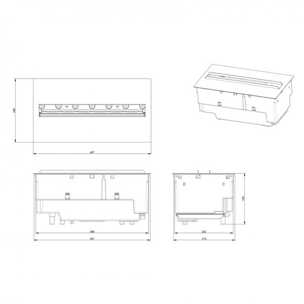 Електрокамін Dimplex Cassette 600 LED LOG (з дровами) CAS400LNH-INT/600L-Logbed фото